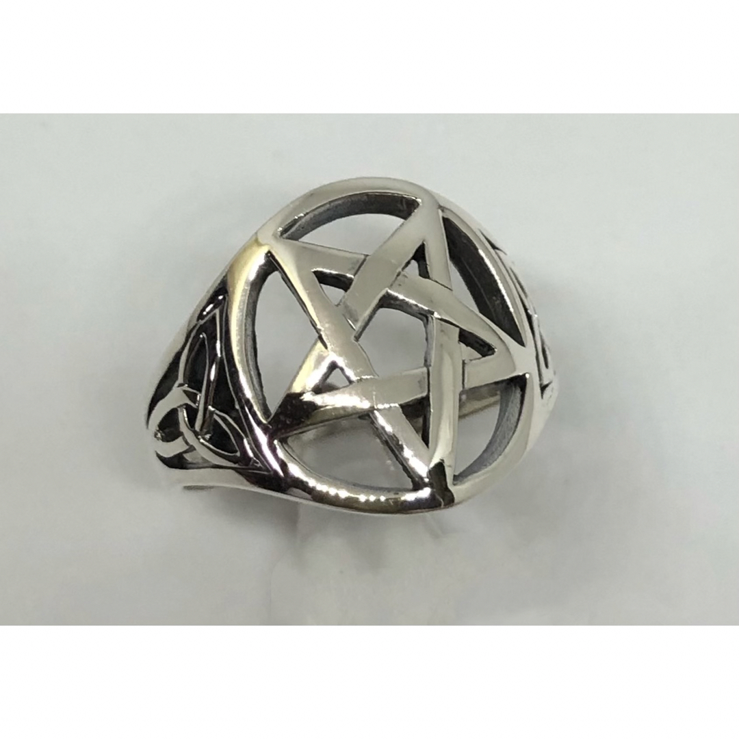 五芒星　透かし　スターリングシルバー925リング　銀指輪ケルト　US7 14号 メンズのアクセサリー(リング(指輪))の商品写真