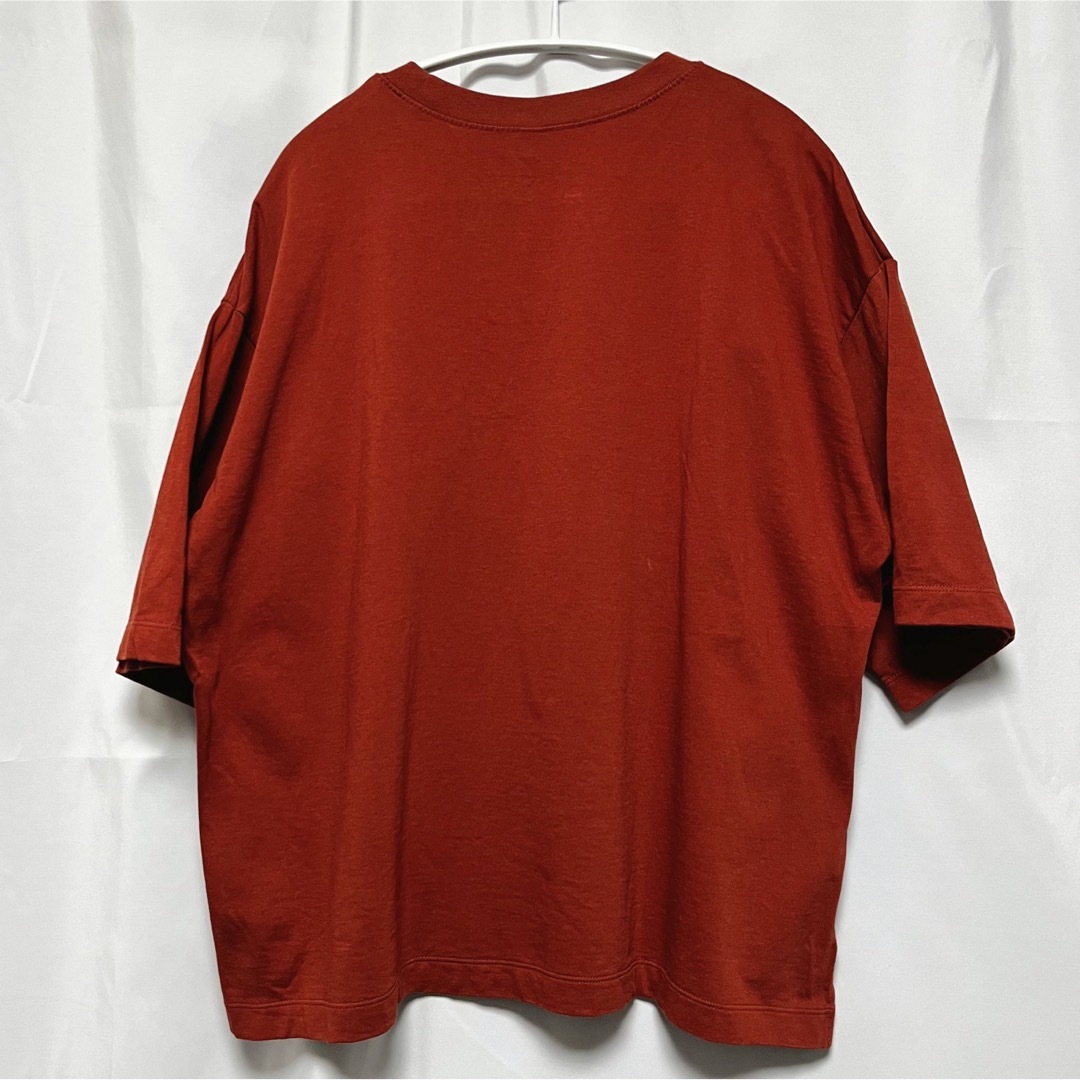UNIQLO(ユニクロ)のユニクロ オーバーサイズＴ 5分袖 ダークオレンジ L レディースのトップス(Tシャツ(半袖/袖なし))の商品写真
