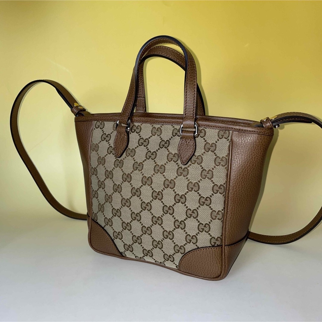 Gucci - Gucci 極美品 2way GG キャンバス レザー ハンドバッグ グッチ