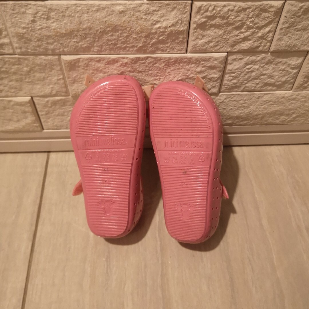 リボン付き ピンク 靴 14.5cm シューズ サンダル キッズ/ベビー/マタニティのベビー靴/シューズ(~14cm)(サンダル)の商品写真