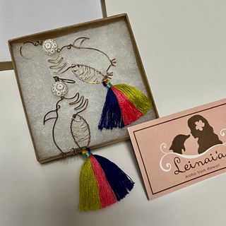 新宿　leinaia ピアス　オウム　ハワイ　ゴールドフィルド　鳥　レイナイア(ピアス)