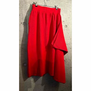 HYKE ハイク リブニット スカート アシンメトリー RED 美品 ポケット有