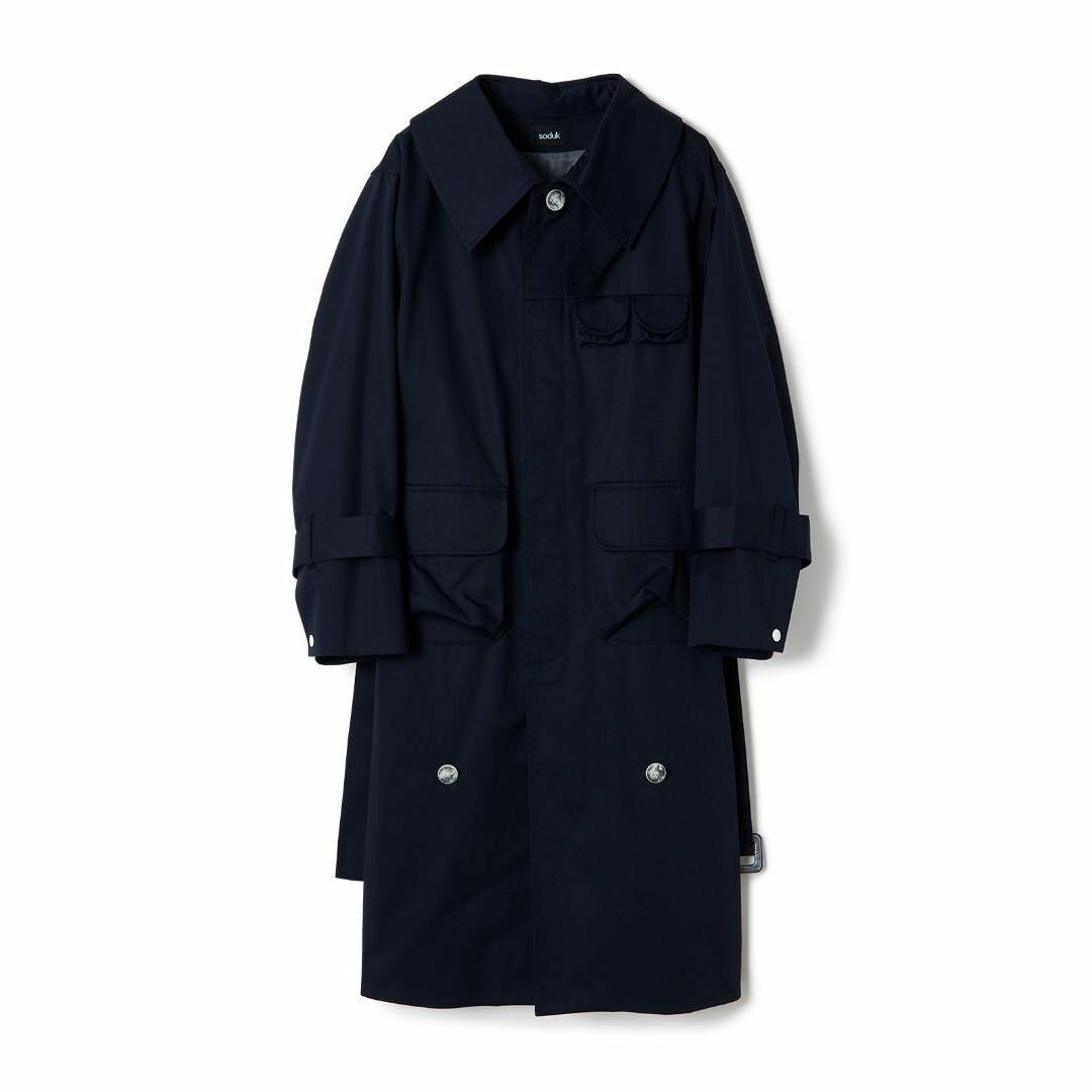 新品 soduk many pockets trench coat / navyLining Polyeste