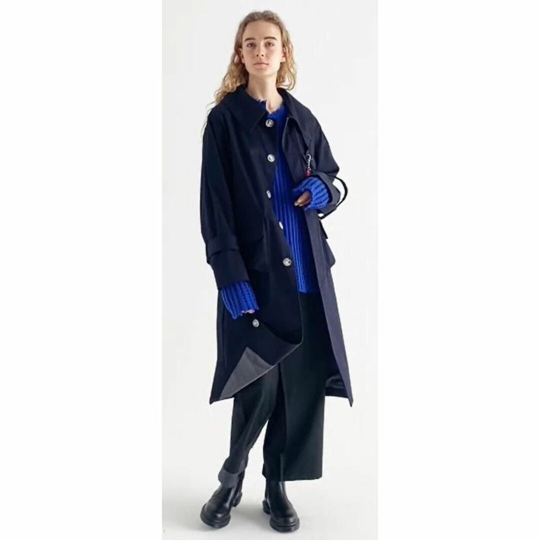 新品 soduk many pockets trench coat / navyLining Polyeste