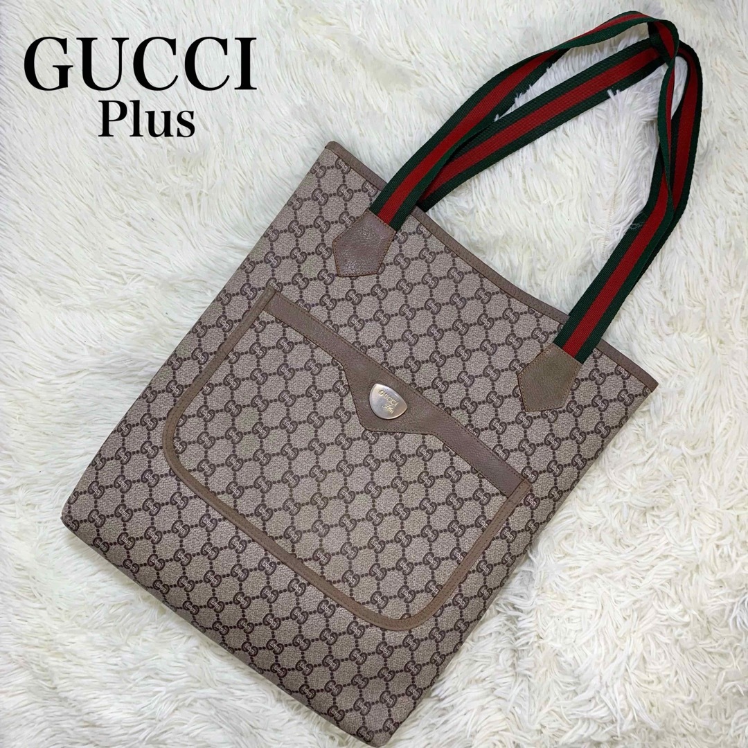 美品✨GUCCI Plus オールドグッチ トートバッグ pvc シェリーライン-