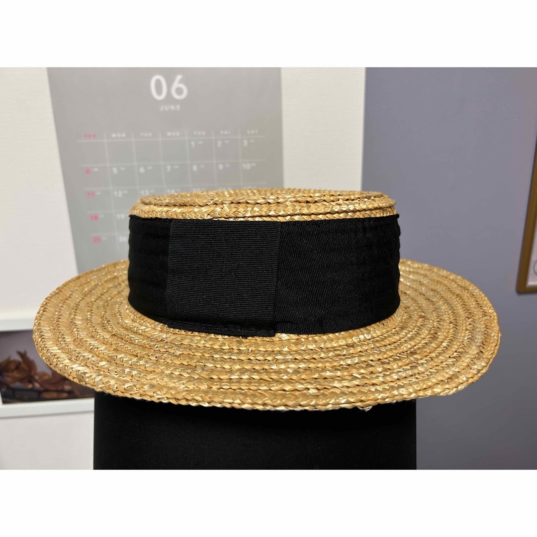 ROPE' PICNIC PASSAGE(ロペピクニックパサージュ)の美品 ロペ ピクニック パサージュ カンカン帽 イタリア製 ストローハット レディースの帽子(麦わら帽子/ストローハット)の商品写真
