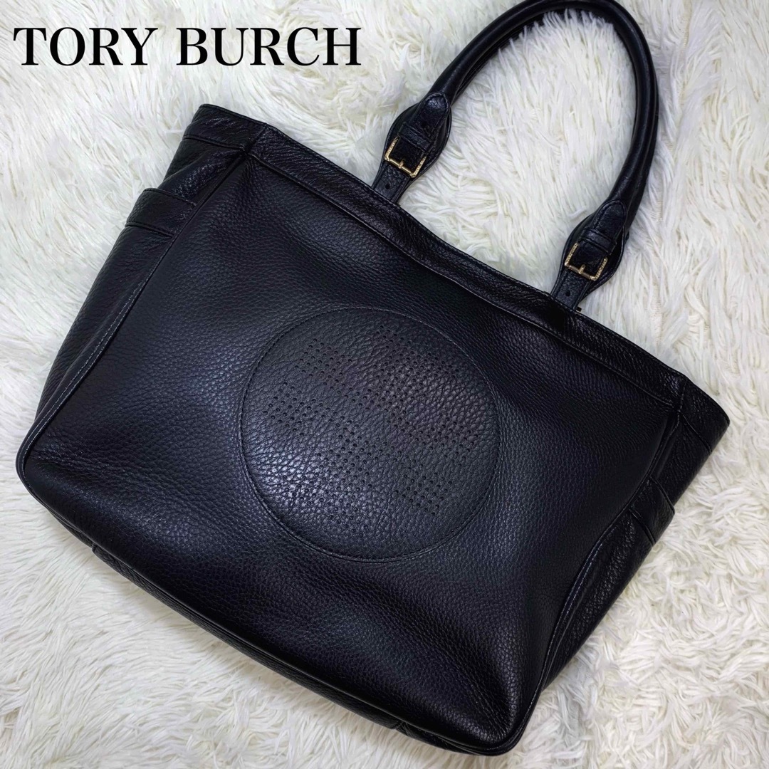 MochiSHOP✨高級感✨Tory Burch トリーバーチ　ショルダーバッグ　黒　レザー　編み