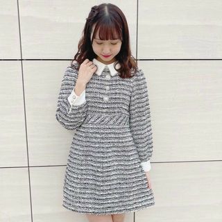 『人気即完売』原宿店限定♡ evelyn ビジューボタンツイードOP ワンピース(ロングワンピース/マキシワンピース)