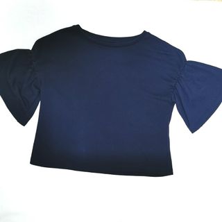 UNIQLO 120 カットソー ネイビー ふんわり袖(Tシャツ/カットソー)