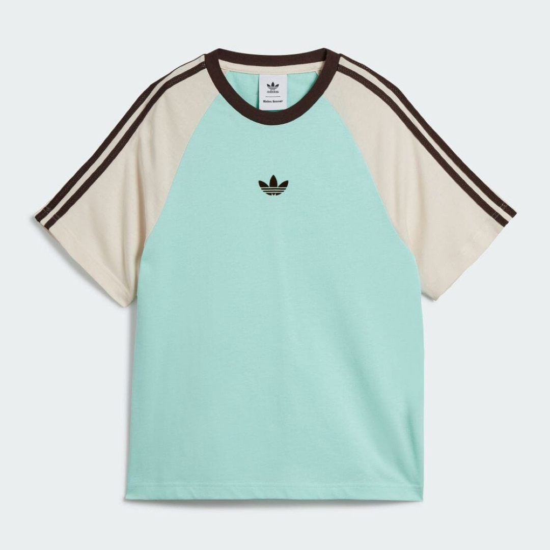 adidas アディダス Tシャツ サイズ:6XO 22SS WALES BONNER ウェールズ ボナー パネル ボーダー ヘビー クルーネック Tシャツ ピンク イエロー トップス カットソー 半袖 【メンズ】【美品】メンズ