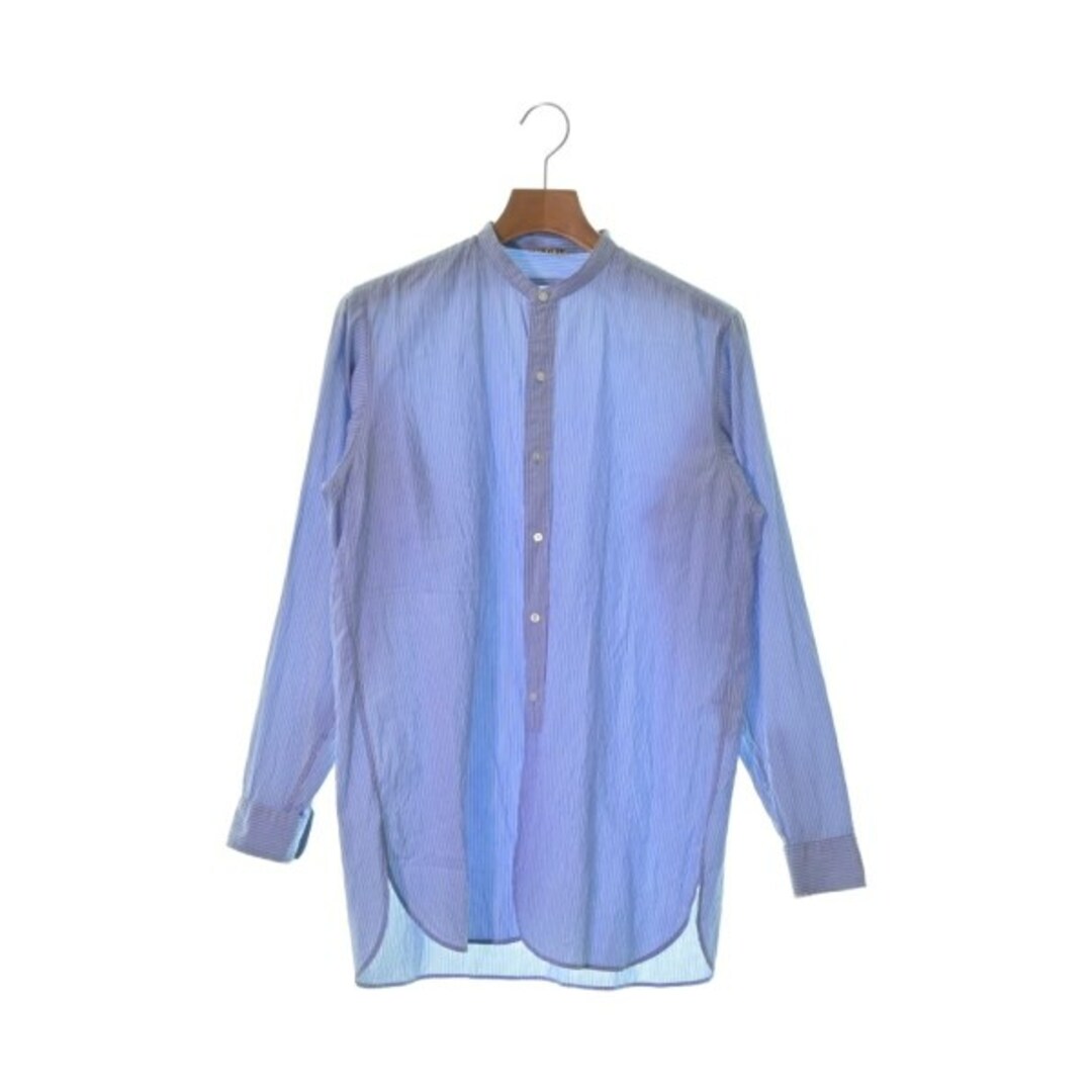 AURALEE オーラリー カジュアルシャツ 1(S位) 青x白(ストライプ)