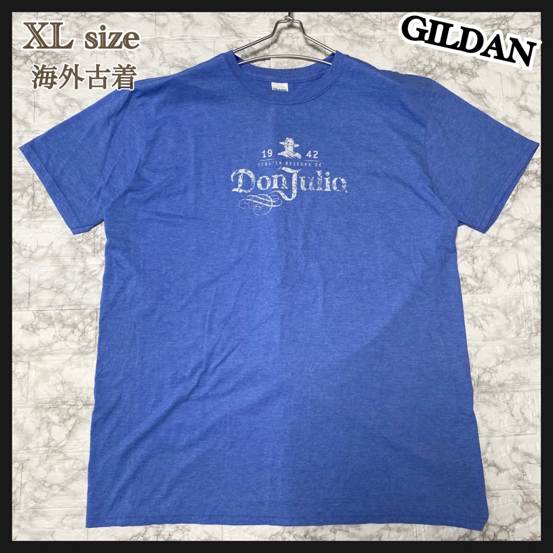 GILDAN(ギルタン)の21. XL ブルー 青 古着 Tシャツ 半袖 ギルダン メンズ レディース  メンズのトップス(Tシャツ/カットソー(半袖/袖なし))の商品写真