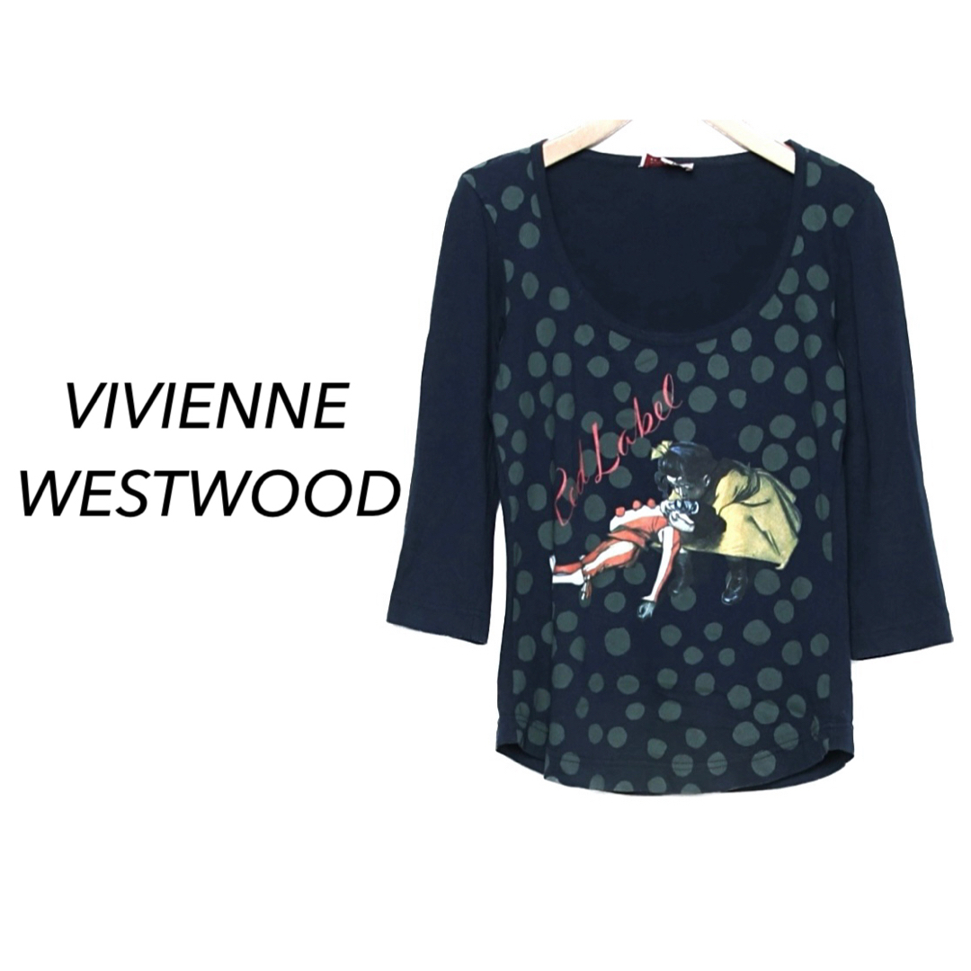 Vivienne Westwood - ヴィヴィアンウエストウッド【美品】プリント ドット 総柄 七分袖 カットソーの通販 by