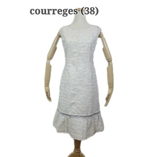 クレージュ(Courreges)の美品 courreges　コットンワンピース(ひざ丈ワンピース)