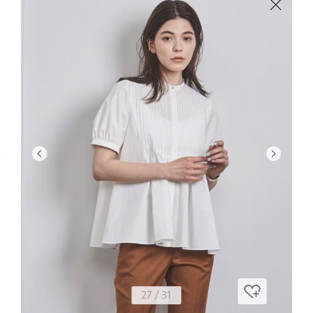 UNITED ARROWS(ユナイテッドアローズ)のUNITED ARROWSピンタック ショートスリーブ ブラウス レディースのトップス(シャツ/ブラウス(半袖/袖なし))の商品写真