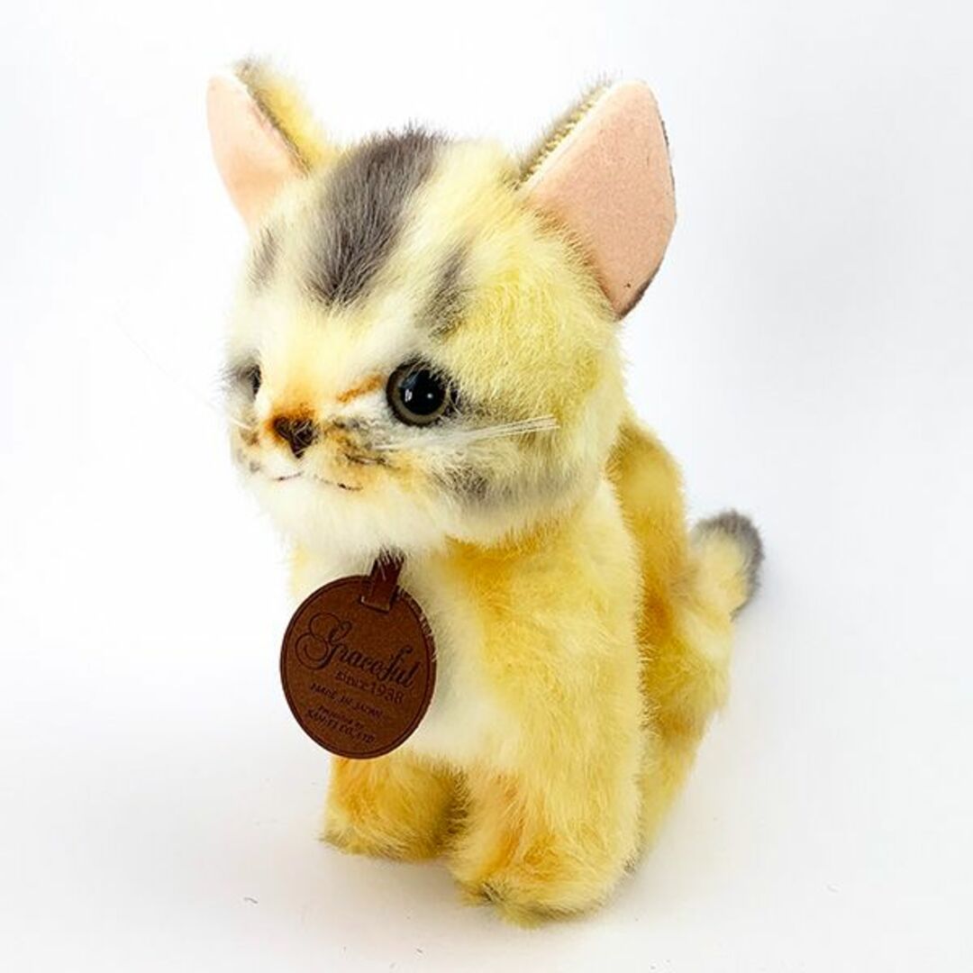 アビシニアン 猫 おすわりぬいぐるみ クリームグレイスフルインテリア用品日本製 ぬいぐるみ