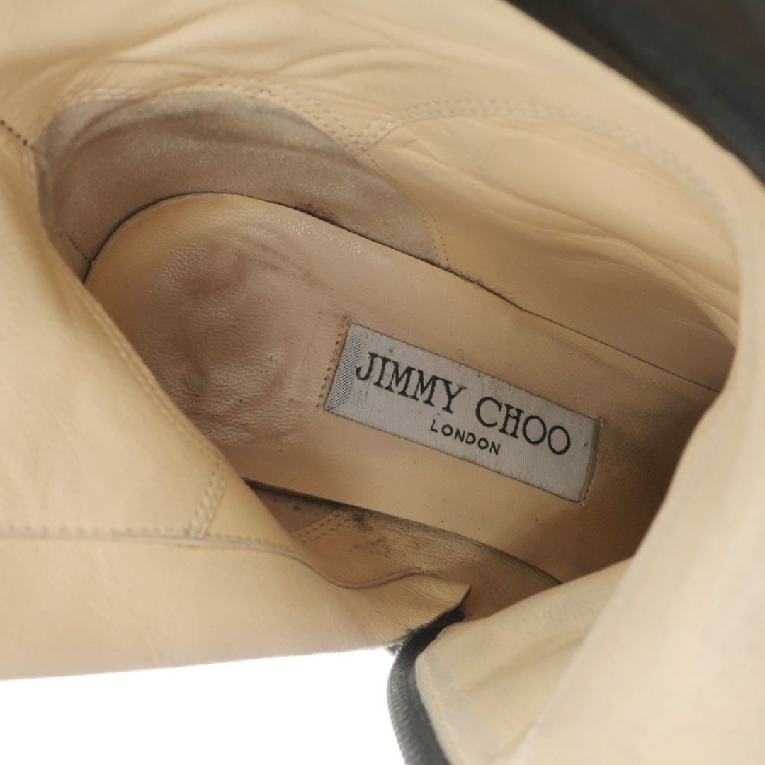 ブランドJIMMYCHOOジミーチュウ JIMMY CHOO スエード スタッズ ショートブーツ ブラックxゴールド【サイズ35 1/2】【レディース】