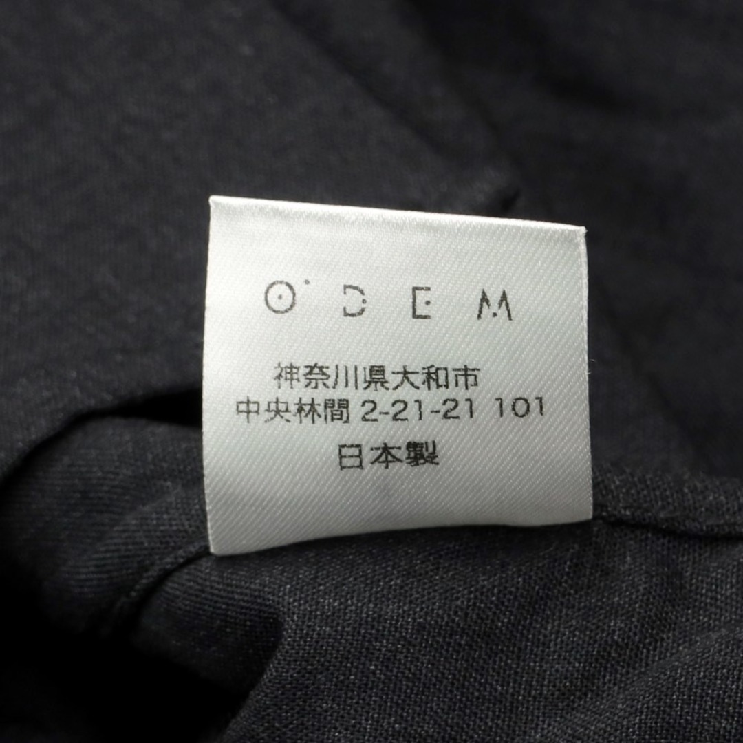 オデム O'DEM ウール カジュアルシャツ ブラックグレー【サイズL】【メンズ】