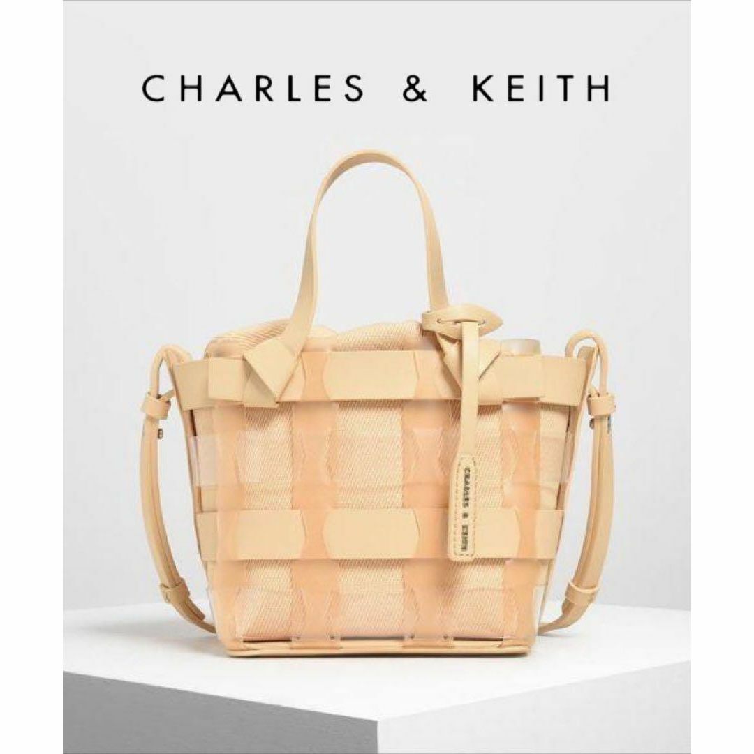 CHARLES & KEITH シースルー ウーベンバケツバッグ 0605