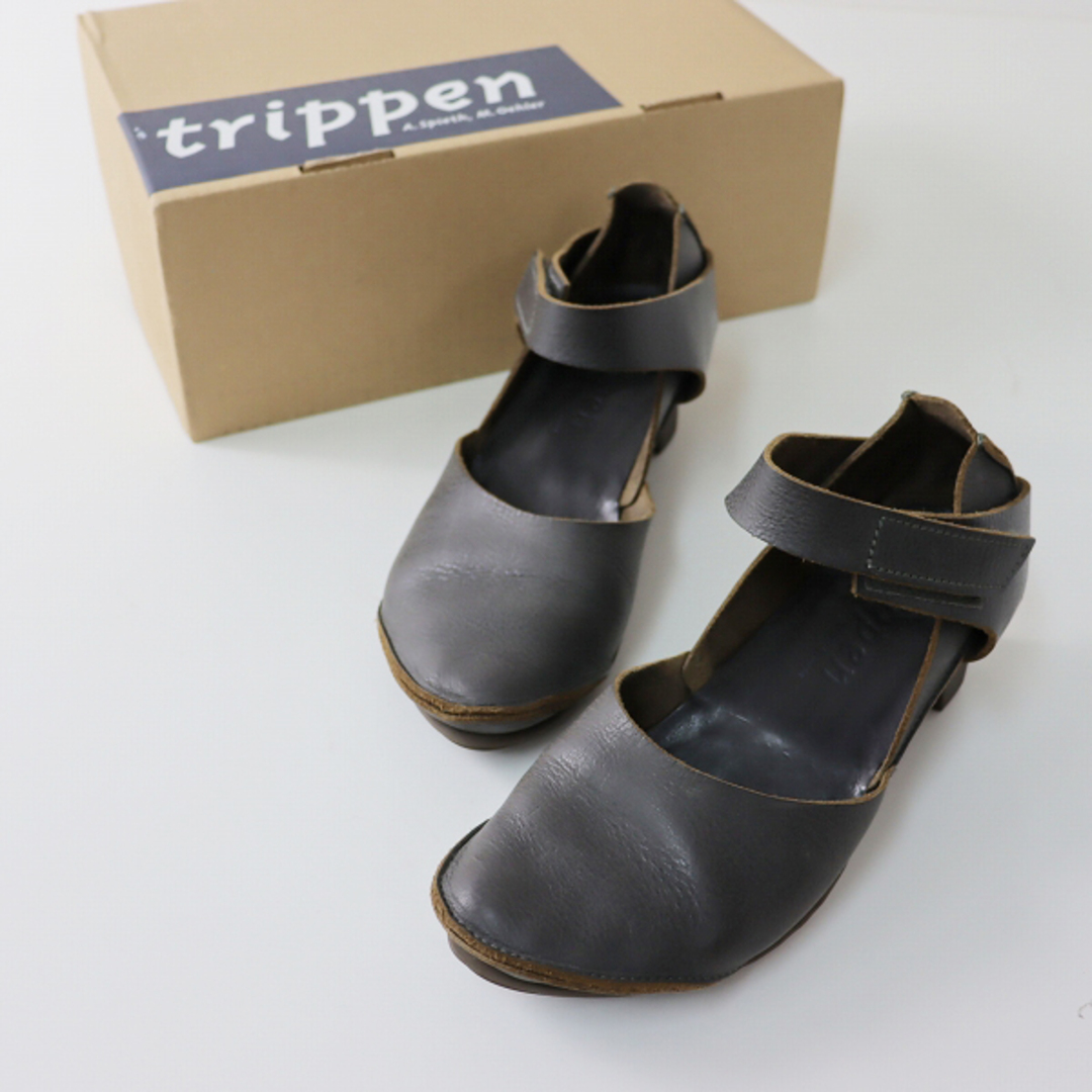 trippen(トリッペン)のtrippen トリッペン EDEL レザーストラップパンプス 37/グレー 23.5-24cm エデル【2400013376075】 レディースの靴/シューズ(ハイヒール/パンプス)の商品写真