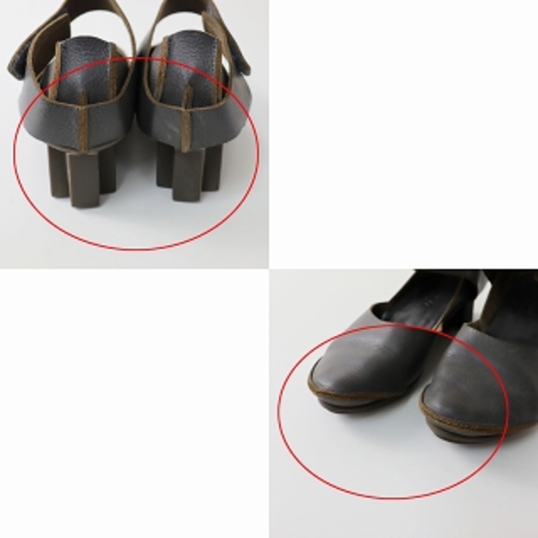 trippen トリッペン EDEL レザーストラップパンプス 37/グレー 23.5