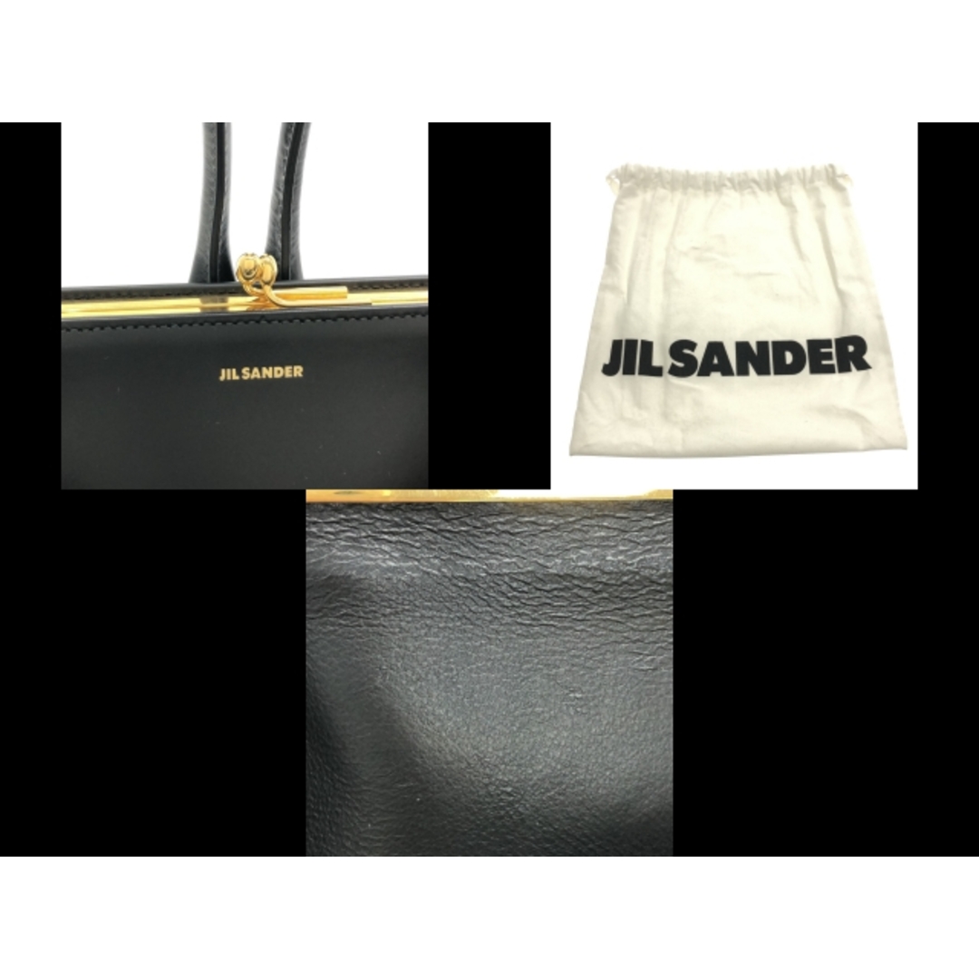 Jil Sander(ジルサンダー)のジルサンダー ハンドバッグ美品  黒 がま口 レディースのバッグ(ハンドバッグ)の商品写真