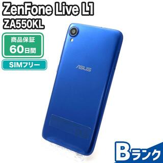 ゼンフォン(ZenFone)のZA550KL ZenFone Live L1 スペースブルー SIMフリー 中古 Bランク 本体【ReYuuストア（リユーストア）】(スマートフォン本体)