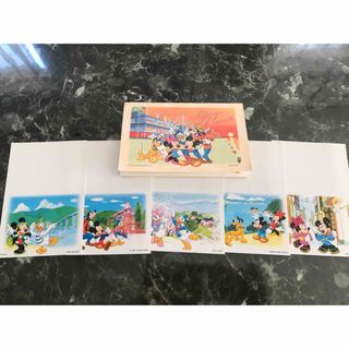 ディズニー(Disney)の絵入り官製葉書(50円) 5枚セット　Disney(使用済み切手/官製はがき)