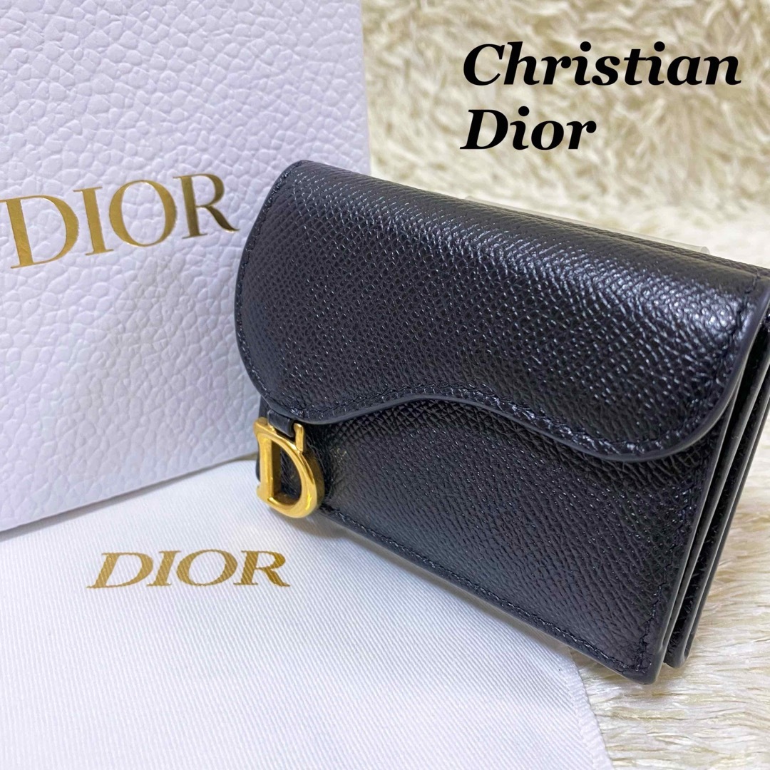 Christian Dior 三つ折り財布 サドル ロータス ウォレット 極美品