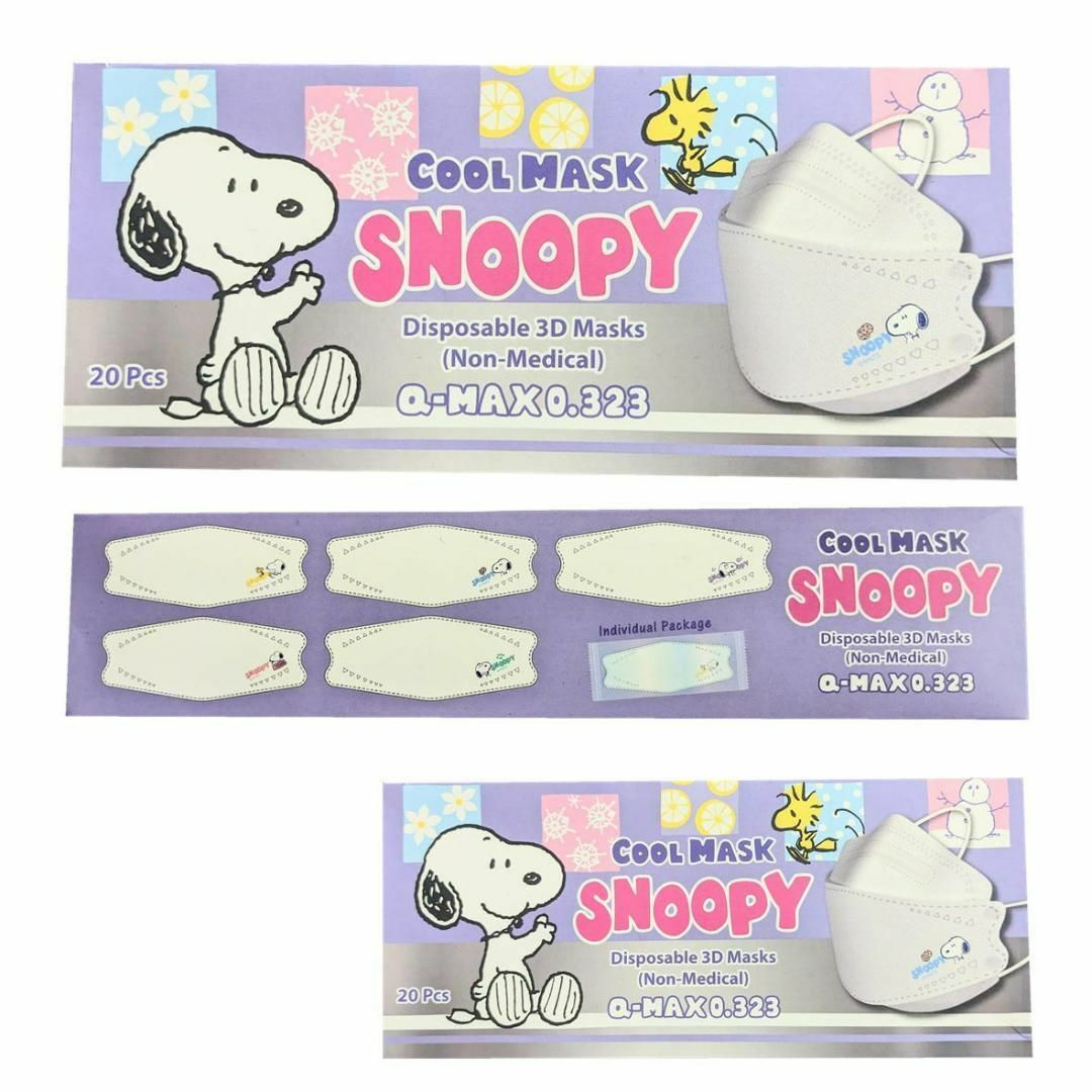 SNOOPY(スヌーピー)のSNOOPY×爽やか涼しい×息らくらく  ワンポイントマスク　冷感 その他のその他(その他)の商品写真