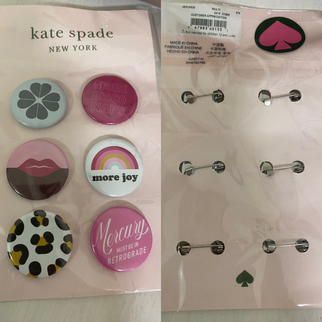 kate spade new york(ケイトスペードニューヨーク)の美品　kate spadeケイトスペード　ショルダーバッグ缶バッチ付き レディースのバッグ(ショルダーバッグ)の商品写真