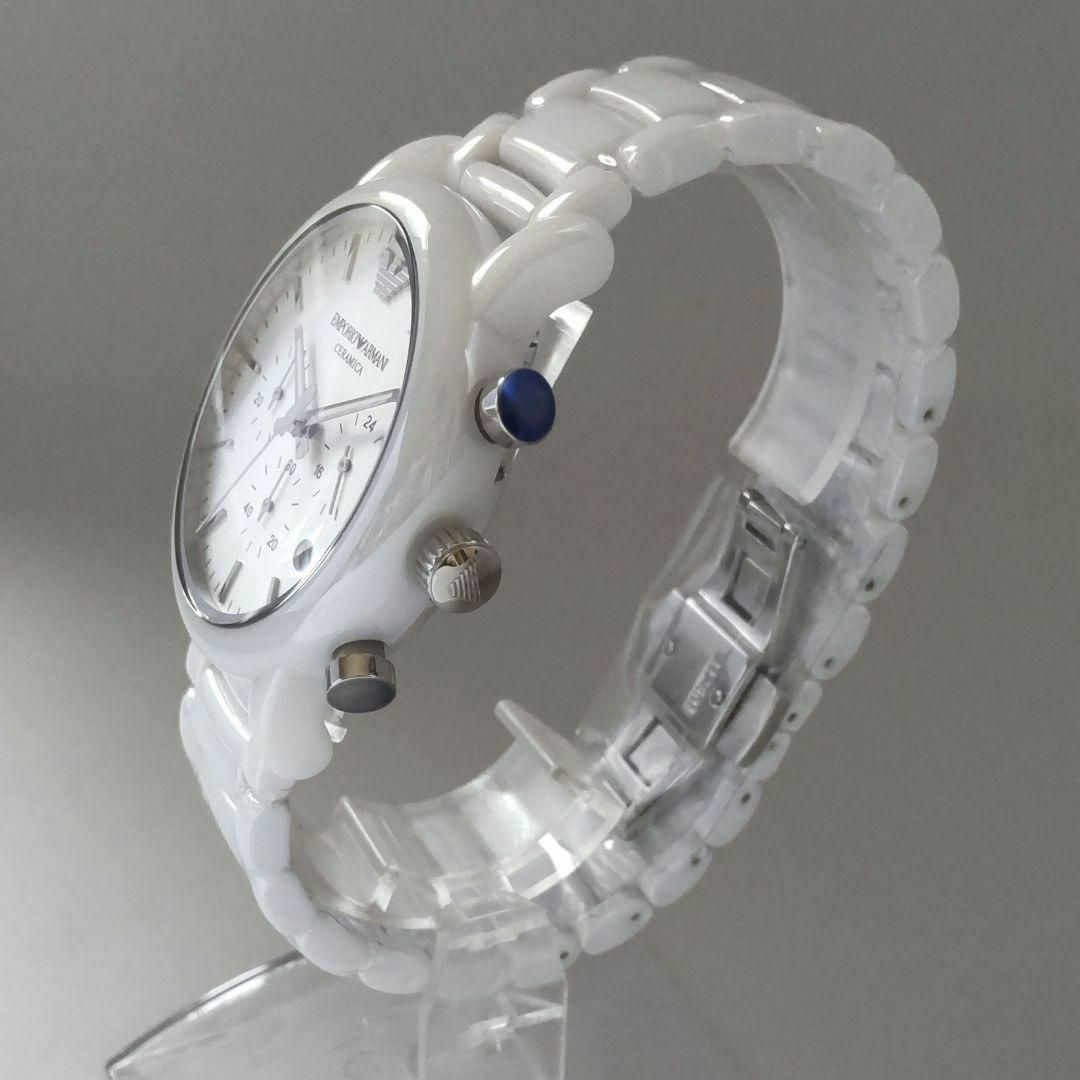 ホワイト白【新品】EMPORIO ARMANI 腕時計 メンズ 43㎜ クォーツ