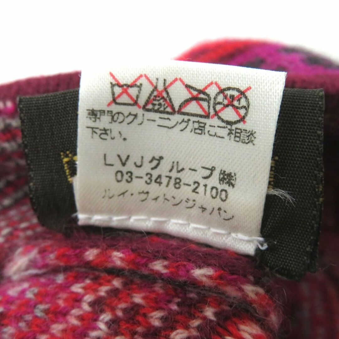 美品◎正規品 イタリア製 LOUIS VUITTON ルイヴィトン レディース カシミヤ100% ニットキャップ/ニット帽 レッド系×マルチ 総柄