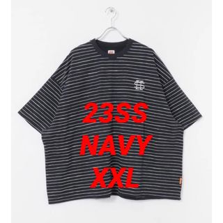 ワンエルディーケーセレクト(1LDK SELECT)のXXL NAVY SEE SEE SUPER BIG FLAT  BOADER(Tシャツ/カットソー(半袖/袖なし))