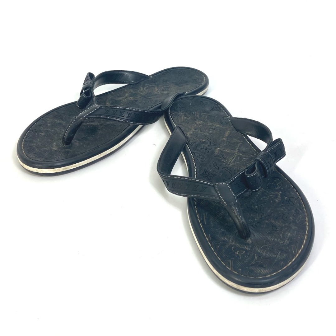 LOUIS VUITTON(ルイヴィトン)のルイヴィトン LOUIS VUITTON リボン モノグラム ビーチサンダル 靴 トング サンダル ラバー ブラック レディースの靴/シューズ(サンダル)の商品写真