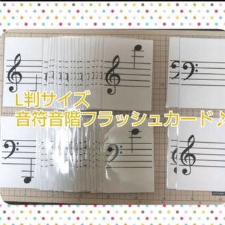 Ｌ判サイズ音階カード♪ラミネート加工済み(知育玩具)