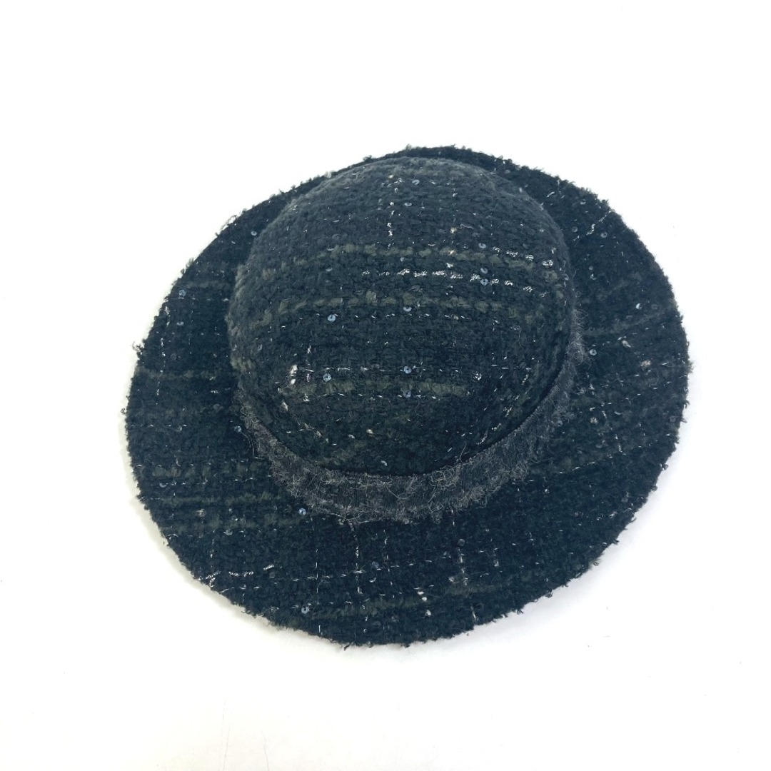 CHANEL(シャネル)のシャネル CHANEL ラメ スパンコール ハット帽 帽子 バケットハット ボブハット ハット ツイード ブラック レディースの帽子(ハット)の商品写真