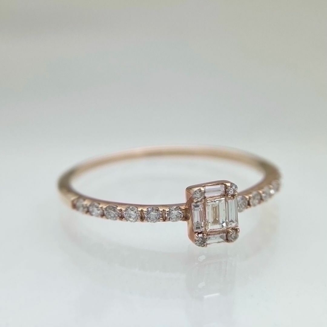 新品 ダイヤモンド リング 0.20ct K18PG レディースのアクセサリー(リング(指輪))の商品写真