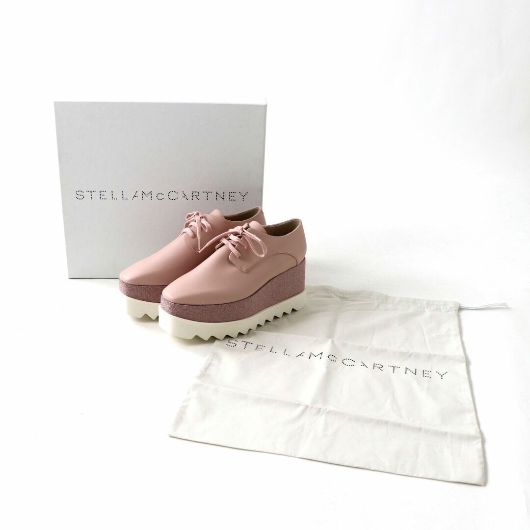 Stella McCartney(ステラマッカートニー)の未使用◎伊製 Stella McCartney ステラマッカートニー  ELYSE エリス グリッター 厚底 レースアップ スニーカー ピンク 35 1／2 箱 袋付 レディースの靴/シューズ(スニーカー)の商品写真