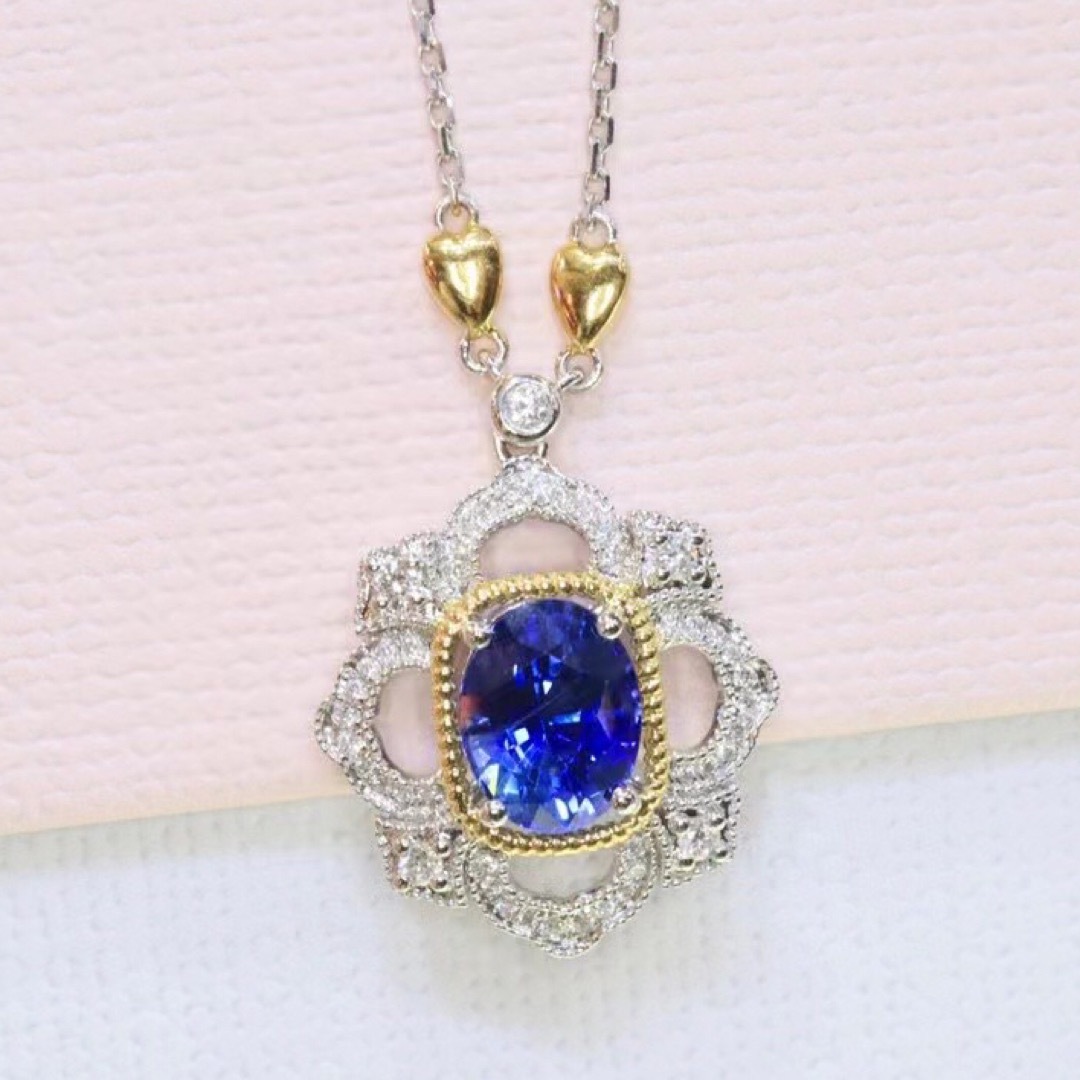 ギフト天然 ロイヤルブルーサファイア ダイヤ  ペンダントトップ2.23ct f2