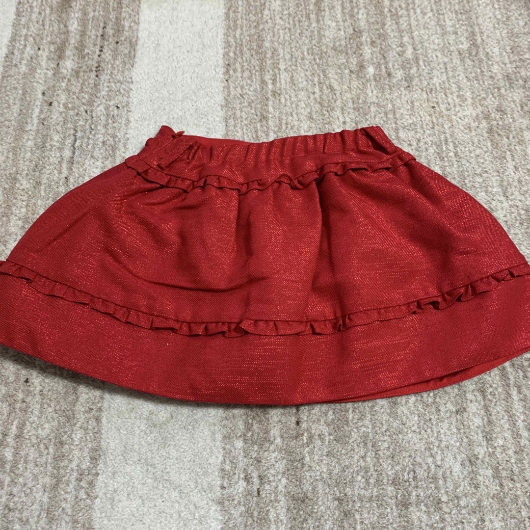 Simonetta(シモネッタ)のシモネッタ　レッドフリルスカート　2歳 キッズ/ベビー/マタニティのキッズ服女の子用(90cm~)(スカート)の商品写真