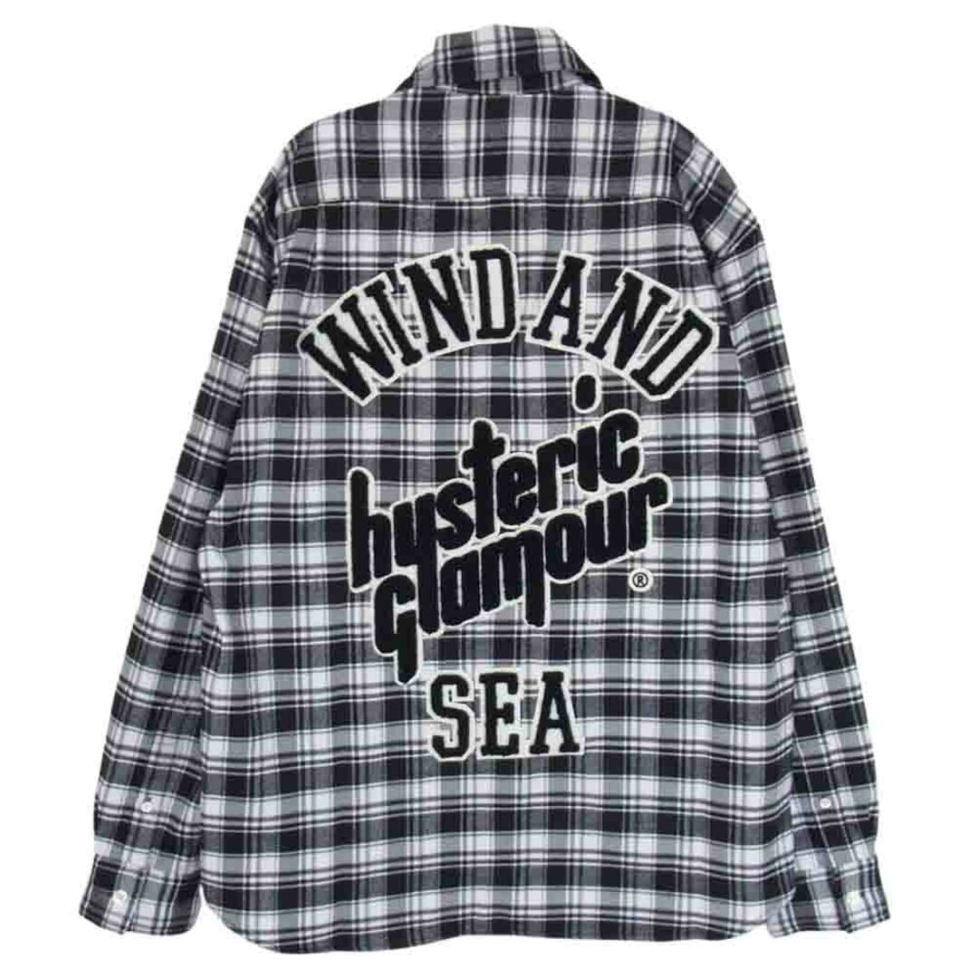 HYSTERIC GLAMOUR(ヒステリックグラマー)のHYSTERIC GLAMOUR ヒステリックグラマー × WIND AND SEA BERET ウィンダンシー 22AW WDS-C-HYS-23-AP-Q1-09 02223ZI10 CHECK SHIRT チェック ネルシャツ ブラック系 S【新古品】【未使用】【中古】 メンズのトップス(シャツ)の商品写真