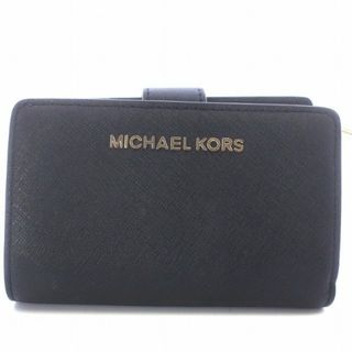 マイケルコース(Michael Kors)のMICHAEL KORS 財布 二つ折り レザー ロゴ 黒 M-1804(財布)