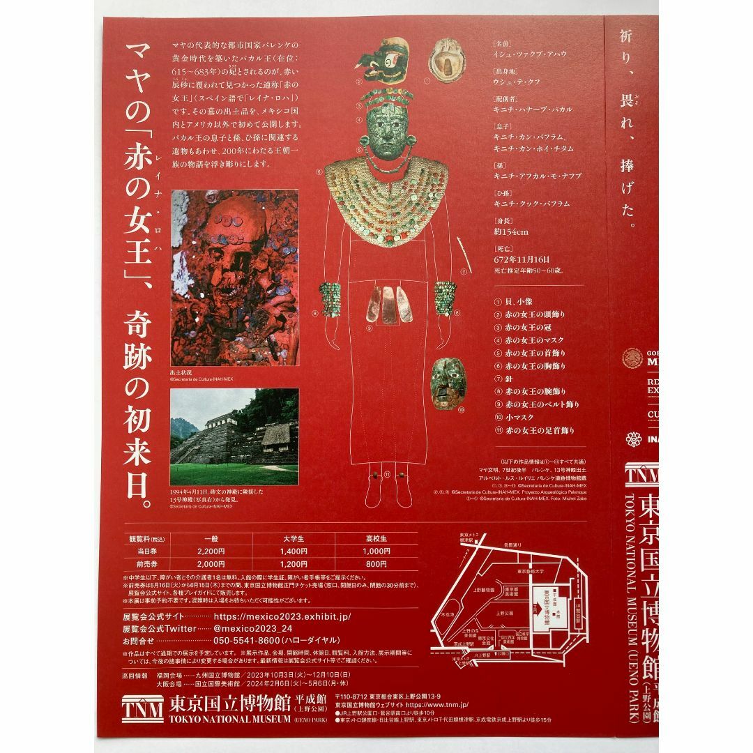 東京国立博物館 特別展観覧券 2枚 「古代メキシコ」 等 来年6月14日