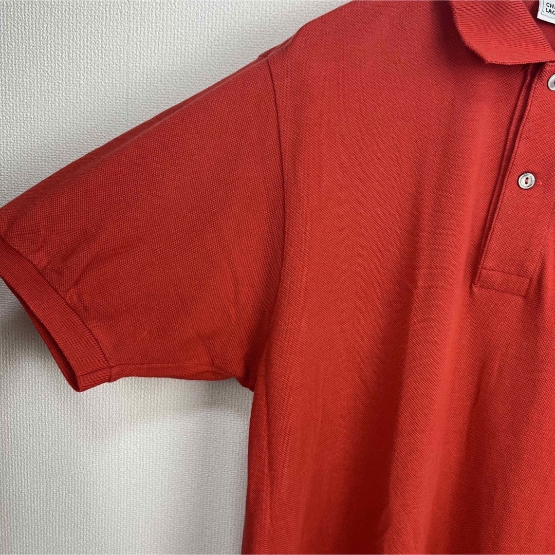 LACOSTE(ラコステ)のCHEMISE LACOSTE  ラコステ　半袖　ポロシャツ　レッド　5 古着 メンズのトップス(ポロシャツ)の商品写真