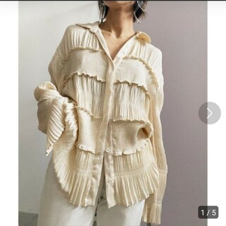ameri vintage shirring pleats blouse