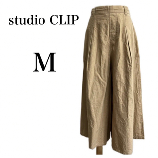 スタディオクリップ(STUDIO CLIP)のstudio CLIPスタディオクリップ　ガウチョパンツ　ベージュ　ズボン　M(バギーパンツ)