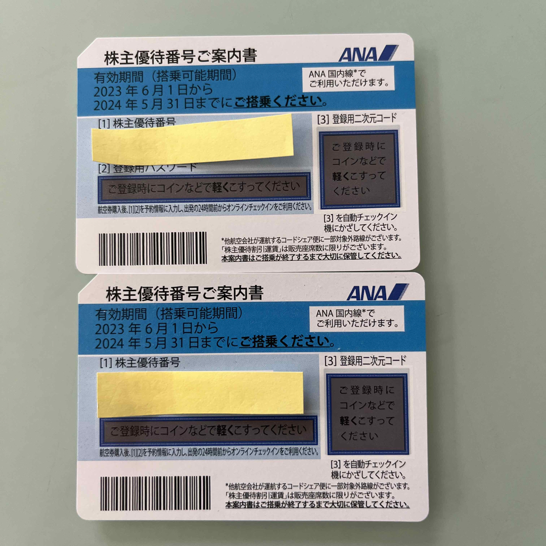 ANA株主優待券2枚 チケットの優待券/割引券(ショッピング)の商品写真