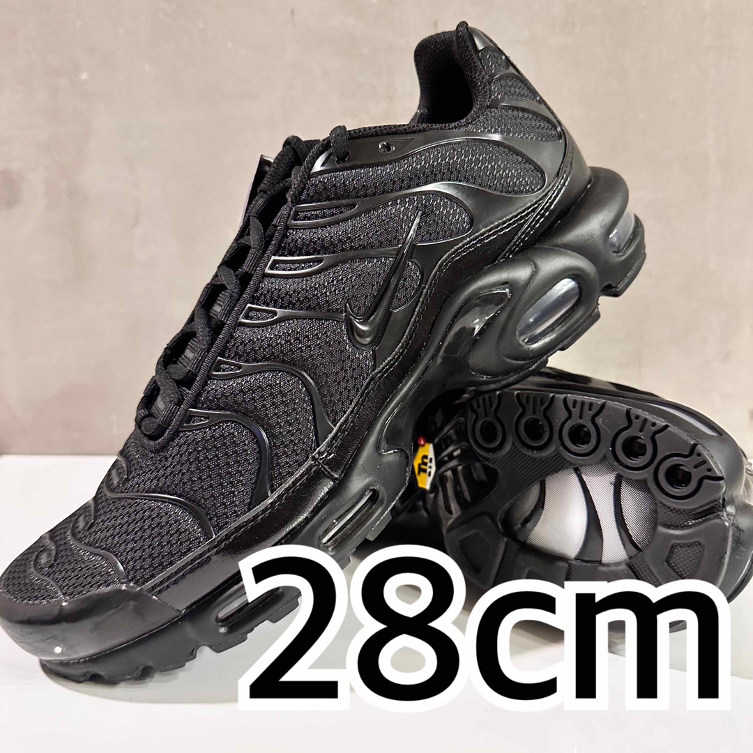 紐シューレースカット【新品】Nike Air Max Plus Triple Black 28cm