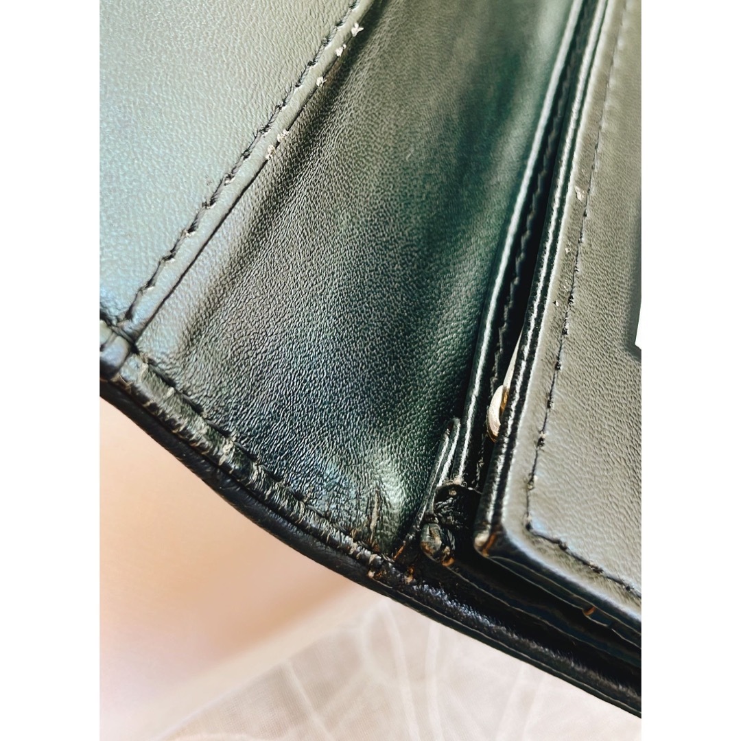 オーストリッチ調　長財布　ブラック レディースのファッション小物(財布)の商品写真